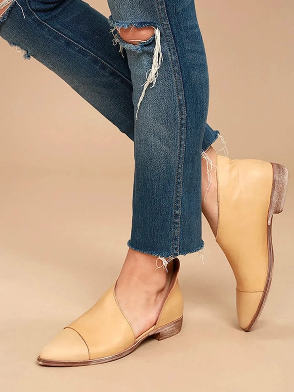 Free people Royale Flat yellow pointed toe size EU 40